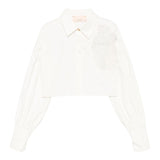 Elisabetta Franchi Camicia Manica Lunga Tinta Unita con Ricami per Bambina EFCA263 PANNA ELISABETTA FRANCHI 