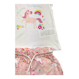 Losan 2-teiliges Set T-Shirt-Shorts zweifarbig weiß/rosa für Baby-Mädchen