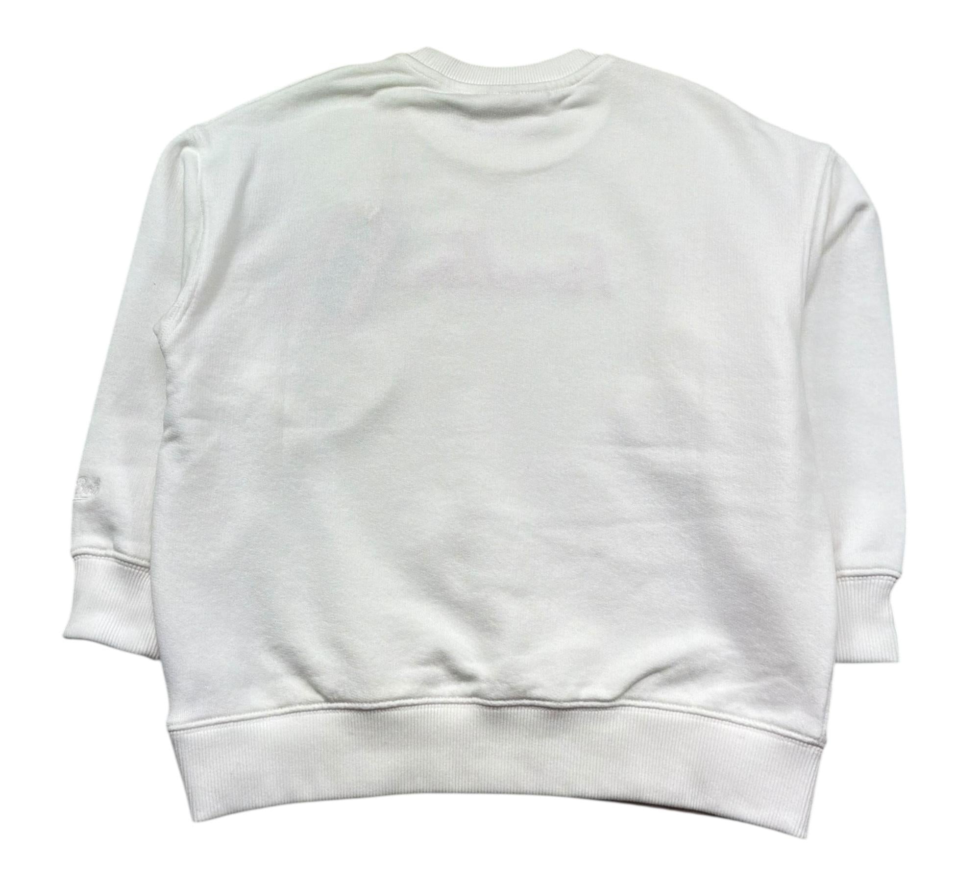 Saint Barth Felpa Chiusa Girocollo Tinta Unita con Ricami per Bambina BRIONY BIANCO SAINT BARTH 