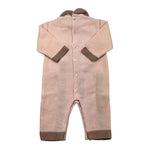 COLORI CHIARI tutina manica lunga tinta unita cn ricami in contrasto Rosa per Neonata FF167786 ROSA COLORI CHIARI 