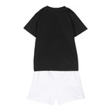 Cesare Paciotti 2-teiliges Set T-Shirt-Bermudashorts Weiß/Schwarz für Neugeborene