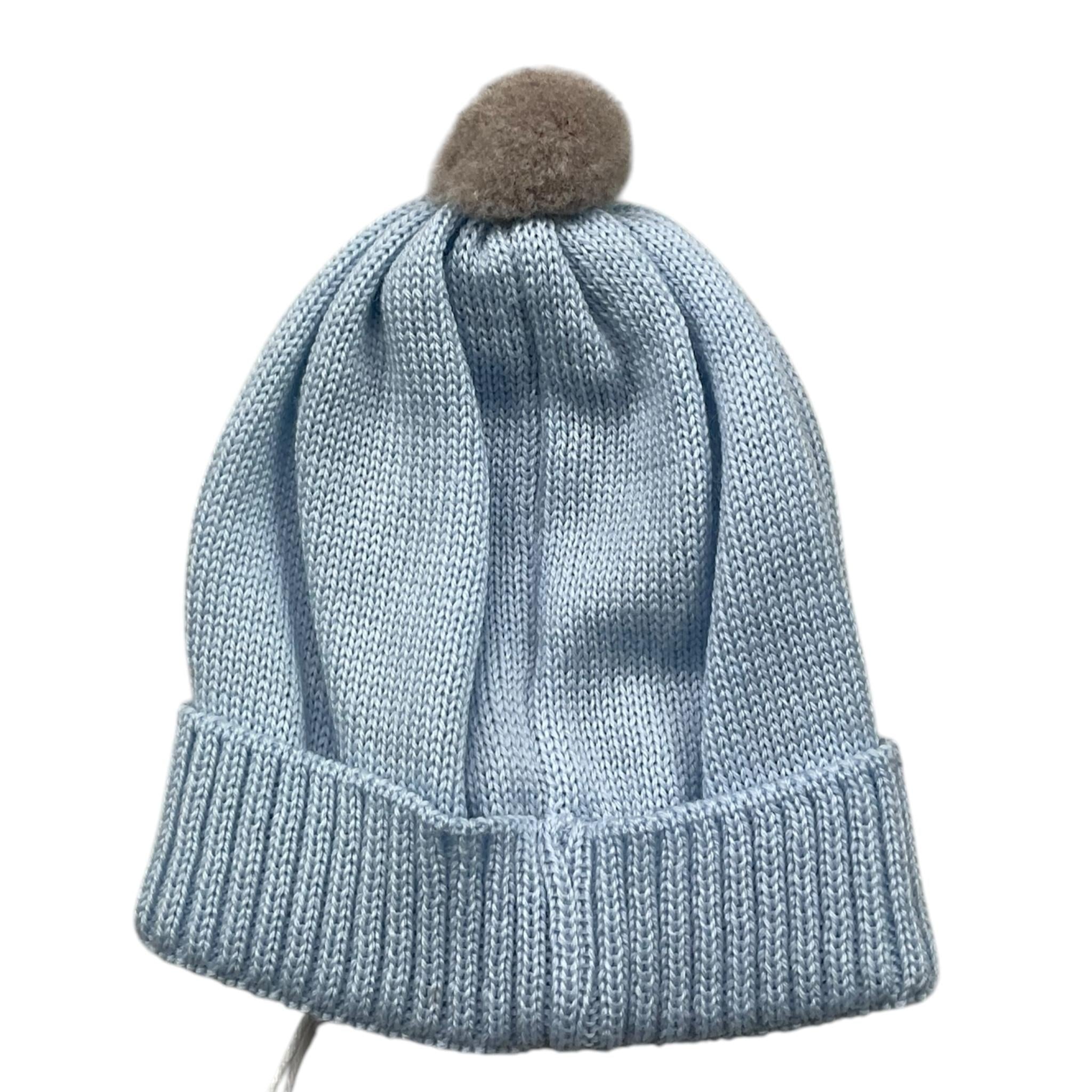 BABY LORD cappello tinta unita con pon pon Azzurro per Neonato 603 AZZURRO BABY LORD 