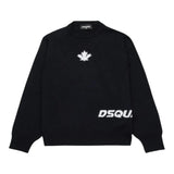 DSQUARED2 maglia tinta unita girocollo con stampa Nero per Bambino DQ2453X NERO DSQUARED2 