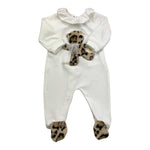 LE BEBE' tutina tinta unita con fantasia maculata Bianco per Neonata LBG6030 BIANCO LE BEBE' 