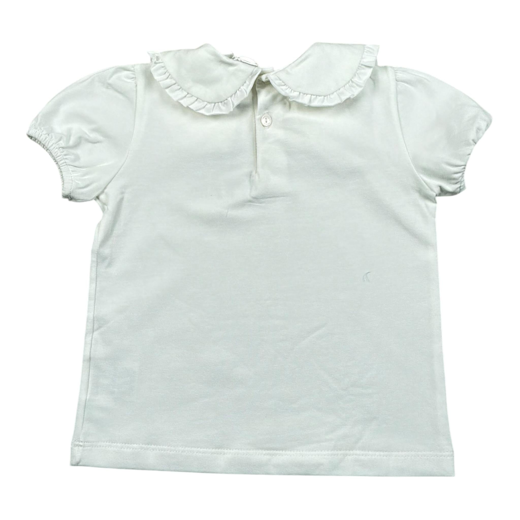 Lalalu' T-Shirt Tinta Unita con Colletto per Neonata TSL170PB BIANCO LALALU' 
