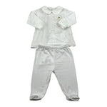 Le Bebe Completo 2 Pezzi Shirt-Ghettina Tinta Unita per Neonata LBF5594 BIANCO LE BEBE 