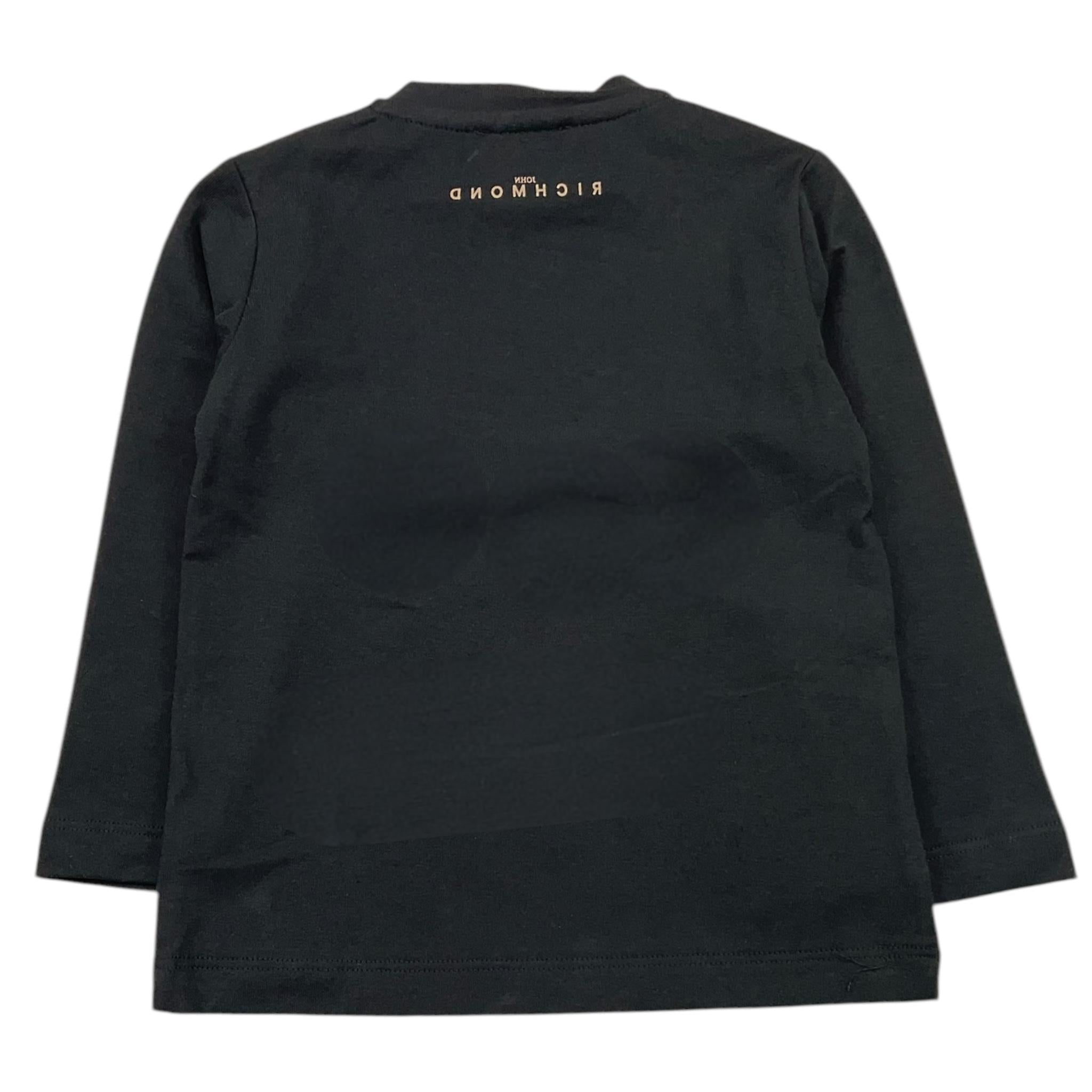 JOHN RICHMOND shirt girocollo tinta unita con stampa in contrasto Nero per Neonato RIA25060TS NERO JOHN RICHMOND 