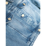 Miss Blumarine Giubbino In Denim Tinta Unita per Bambina IA4040 BLU MISS BLUMARINE 