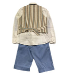 Mai'S Kids Completo 4 Pezzi Camicia-Papillon-Gilet-Bermuda per Bambino ALMAS BEIGE/AZZURRO MAI'S KIDS 