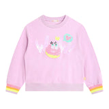 Billieblush – Einfarbiges Sweatshirt mit Rundhalsausschnitt und Pailletten in Flieder für Mädchen