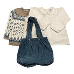 MAC ILUSIO'N completo 3 pezzi cardigan-camicia-salopette Beige per Neonato 9555 BEIGE MAC ILUSIO'N 