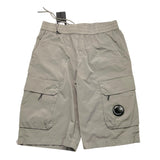 CP Company Einfarbige Bermudashorts mit elastischer Taille in Grau für Jungen