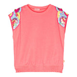 Billieblush Einfarbiges Pailletten-T-Shirt mit Rundhalsausschnitt und Gummizug in Rosa für Mädchen