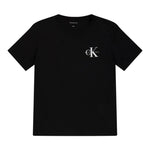 Calvin Klein T-Shirt Girocollo Tinta Unita con Logo per Bambino IU0IU00678X NERO CALVIN KLEIN 