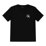 Calvin Klein T-Shirt Girocollo Tinta Unita con Logo per Bambino IU0IU00678X NERO CALVIN KLEIN 