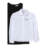 Moschino Set Ärmelloses Kleid Mit Langarmshirt Weiß/Schwarz Für Mädchen