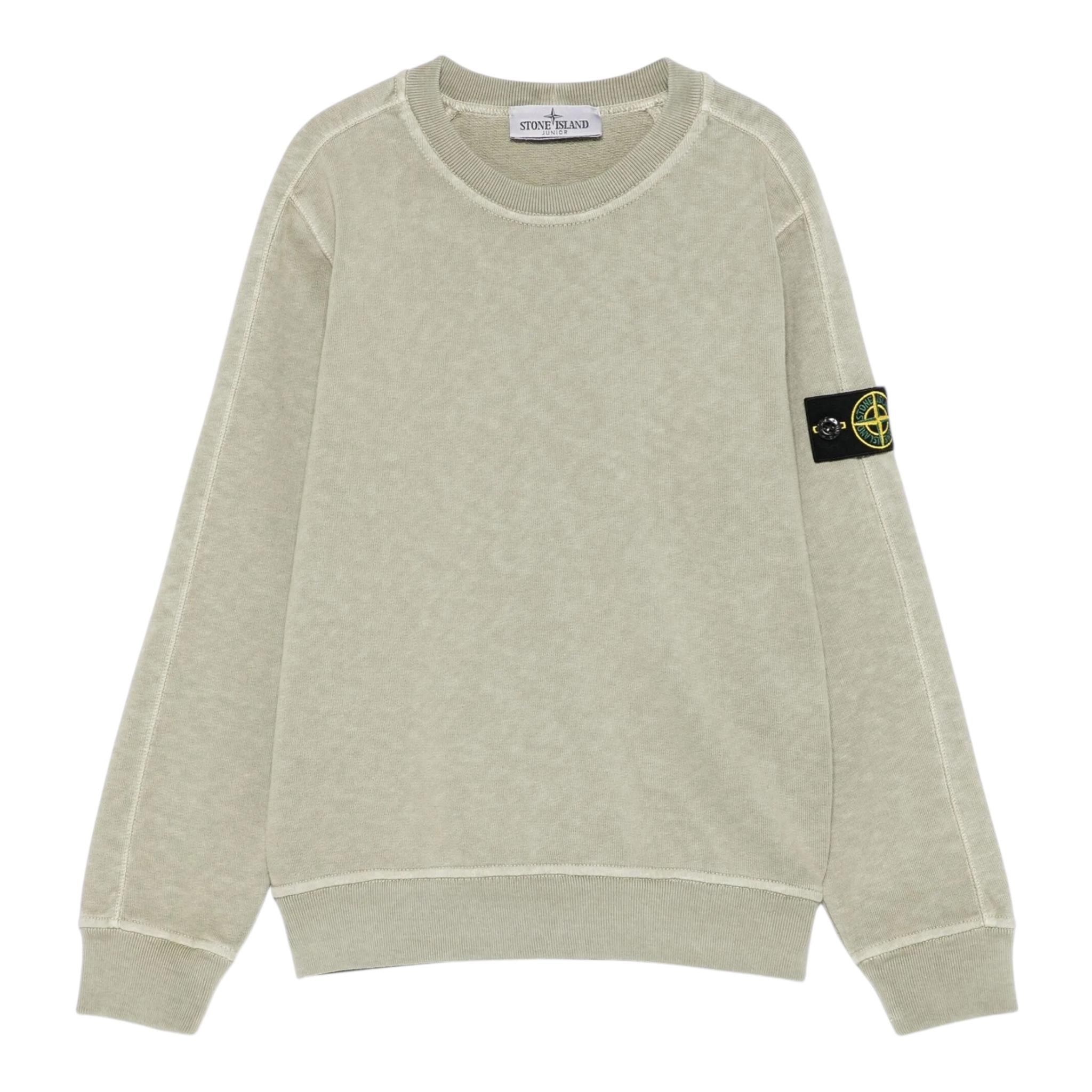 Stone Island Felpa Chiusa Girocollo Tinta Unita per Bambino K1S166100001 VERDE STONE ISLAND 