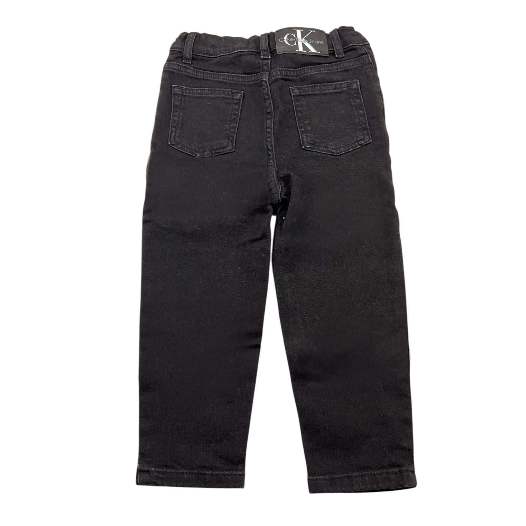 CALVIN KLEIN jeans tinta unita con girovita regolabile Nero per Bambino IN0IN00218 NERO CALVIN KLEIN 