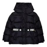 DSQUARED2 giubbino tinta unita con zip e cappuccio Nero per Bambina DQ2439 NERO DSQUARED2 
