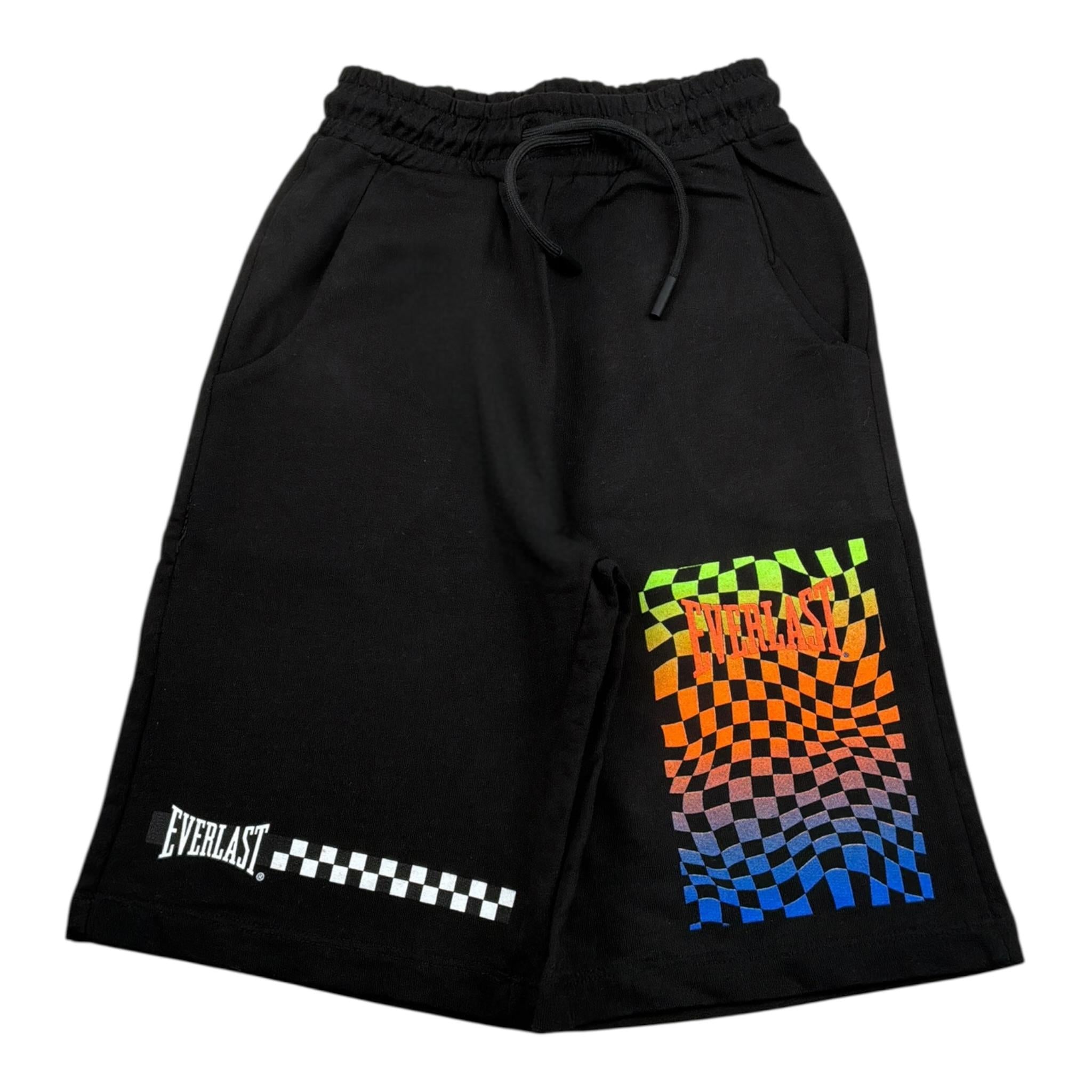 Everlast Bermuda In Tuta tinta unita con Stampa Nero per Bambino ER12K NERO EVERLAST 