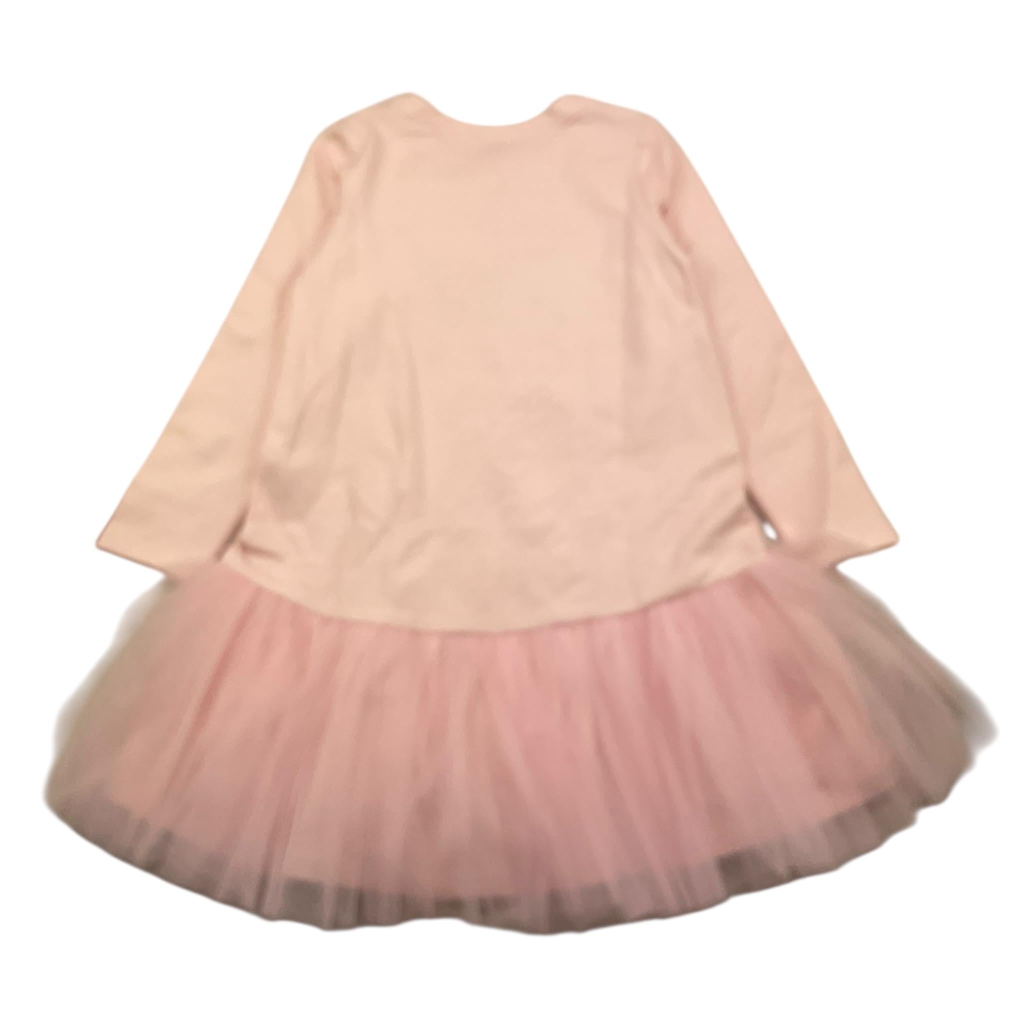 DAGA COLLECTION abito manica lunga tinta unita con fiocchi Rosa per Bambina M9963 ROSA DAGA COLLECTION 
