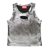 Diesel Canotta Tinta Unita con Logo per Bambina J02178 ARGENTO DIESEL 