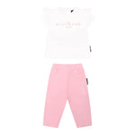 John Richmond Completo 2 Pezzi T-Shirt-Leggins Bicolore per Neonata RIP25008CJ BIANCO/ROSA JOHN RICHMOND 