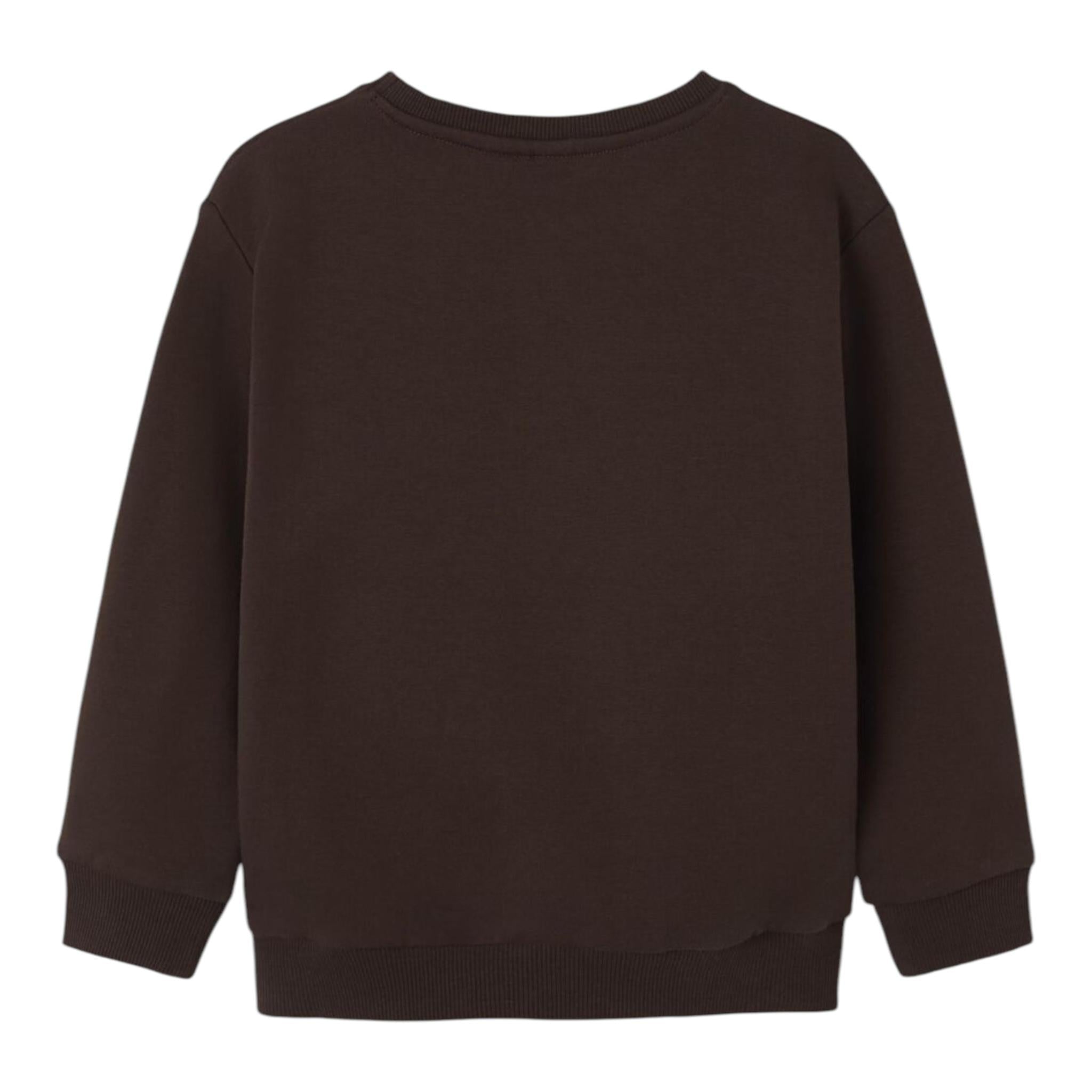 NAME.IT felpa chiusa girocollo tinta unita con stampa in contrasto Marrone per Bambino 13236357 MARRONE NAME.IT 