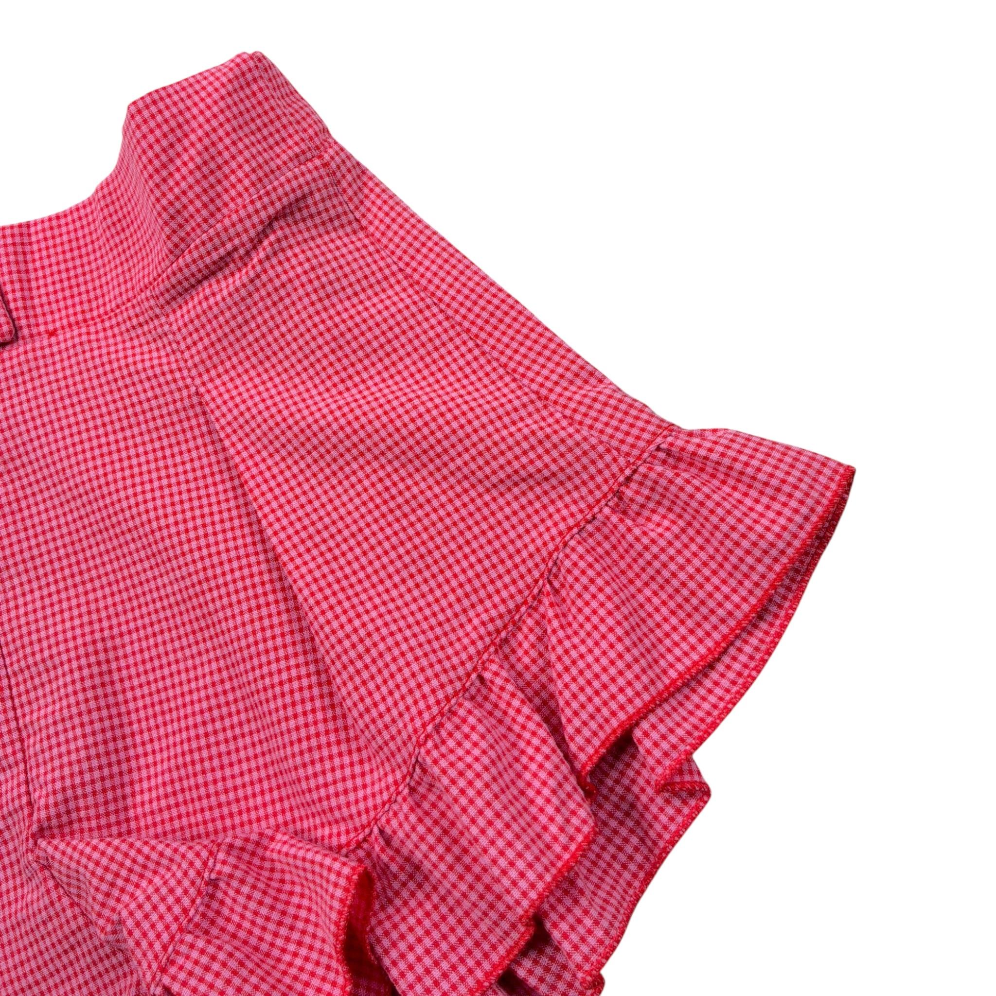 Piccola Ludo Short Tinta Unita con Fantasia A Quadri per Neonata BS10WB063 FRAGOLA PICCOLA LUDO 