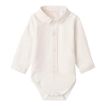 MINI BANDA camicia body tinta unita manica lunga Panna per Neonato A606 PANNA MINI BANDA 