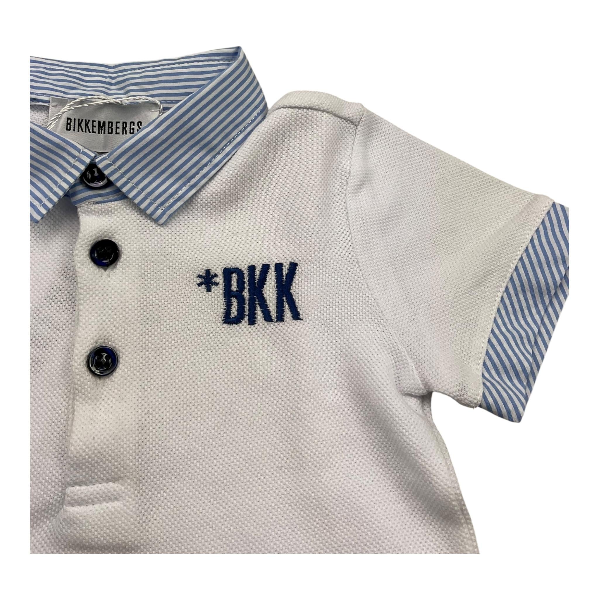 Bikkembergs Polo Mezza Manica Tinta Unita con Colletto In Contrasto per Neonato BK2184 BIANCO BiKKEMBERGS 