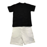 Cesare Paciotti 2-teiliges Set T-Shirt-Bermuda Schwarz/Weiß für Neugeborene