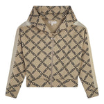 MICHAEL KORS felpa tinta unita logata con zip e cappuccio Beige per Bambina R30155X BEIGE MICHAEL KORS 