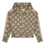 MICHAEL KORS felpa tinta unita logata con zip e cappuccio Beige per Bambina R30155X BEIGE MICHAEL KORS 