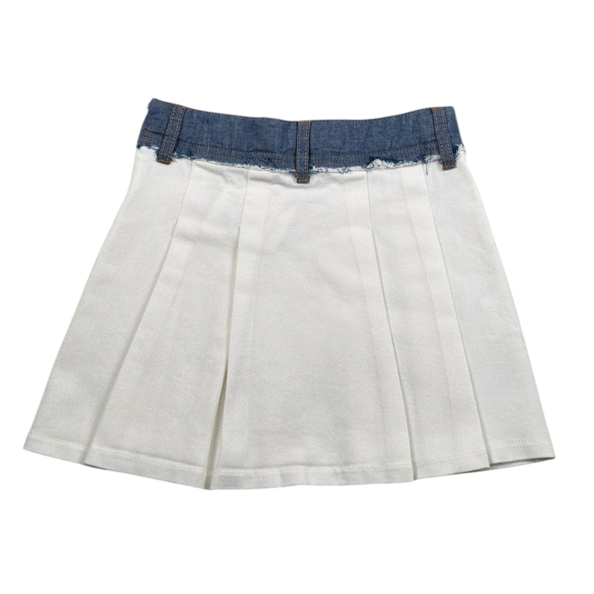 Vicolo Gonna Tinta Unita con Profilo In Contrasto per Bambina 3146G00345 BIANCO VICOLO 