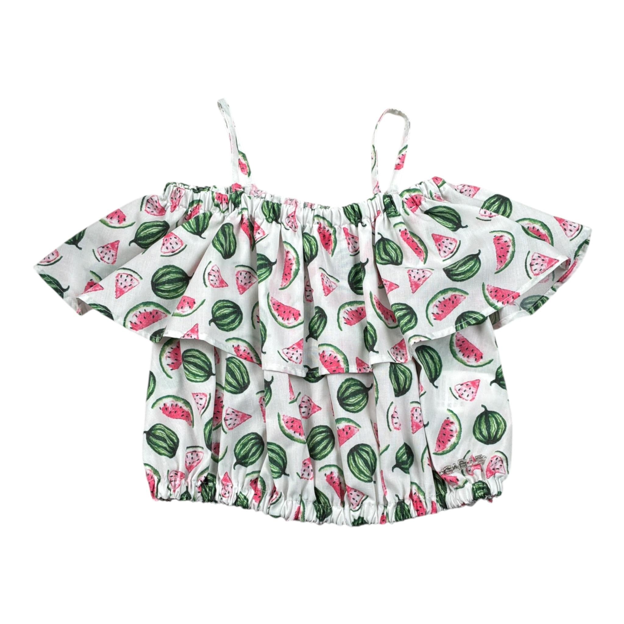 Gaelle Top tinta unita con Fantasia Bianco per Bambina 2746TOPY00483 BIANCO GAELLE 