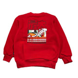 Daniele Alessandrini Rundhals-Sweatshirt einfarbig mit rotem Aufdruck für Kinder