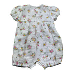 Le Bebe Pagliaccetto Mezza Manica Tinta Unita Fantasia Floreale per Neonata LBG6237 BIANCO LE BEBE 