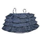 Manila Grace Top Denim Modell mit Rüschen Einfarbig Blau Für Mädchen
