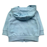 Moschino Felpa Tinta Unita con Zip E Cappuccio per Neonato MUF067 AZZURRO MOSCHINO 