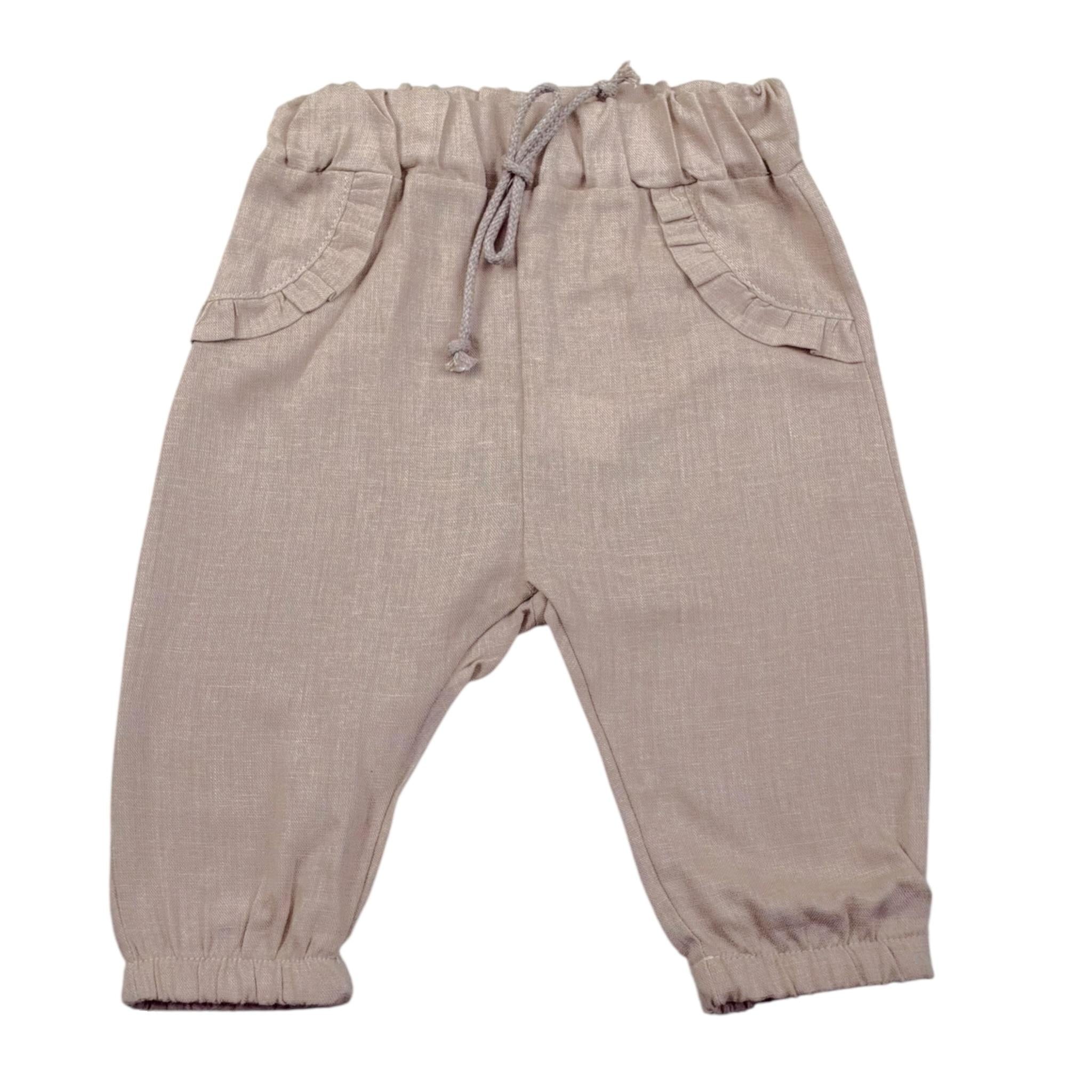 Babyvip Pantalone Tinta Unita con Elastico In Vita per Neonata T1330 BEIGE BABYVIP 