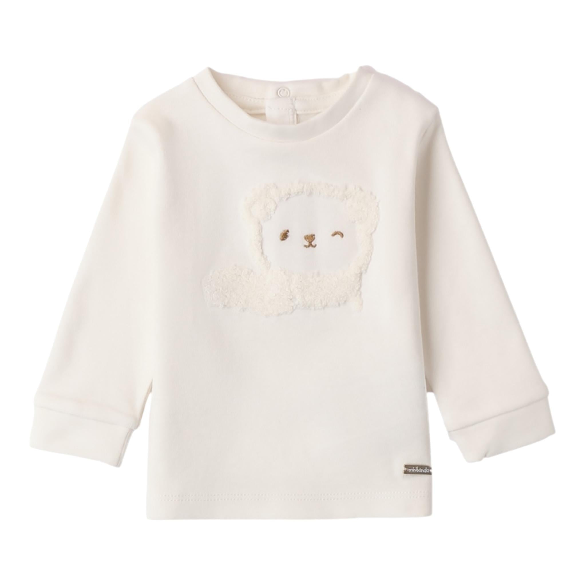 MINI BANDA shirt girocollo tinta unita con stampa Bianco per Neonata 3A614 BIANCO MINI BANDA 