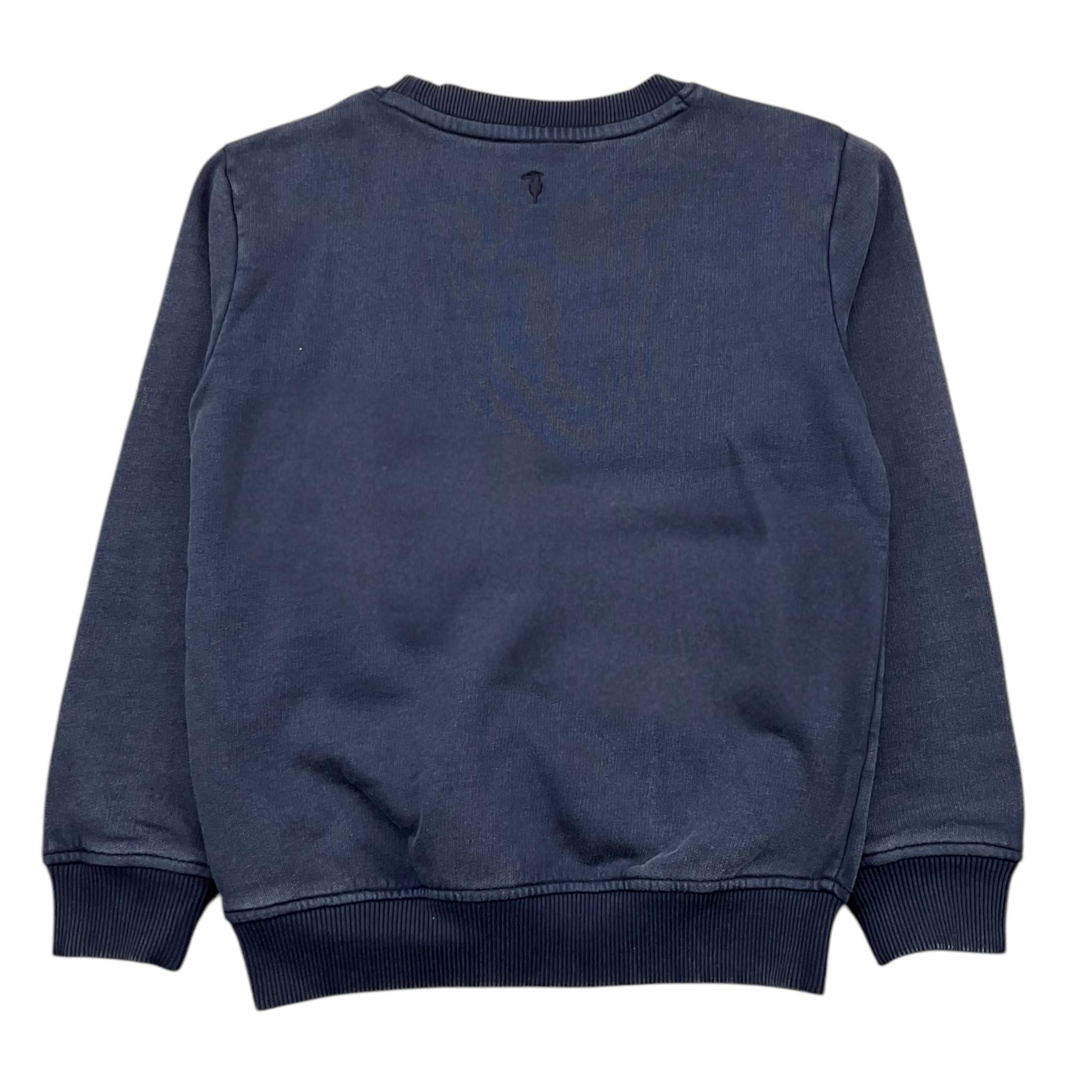 TRUSSARDI felpa chiusa girocollo tinta unita con stampa Blu per Bambino TBA25138FE BLU TRUSSARDI 