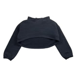 Dou Dou Sweatshirt, kurzes Modell, einfarbig, mit schwarzer Kapuze für Mädchen
