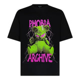 PHOBIA ARCHIVE t-shirt tinta unita girocollo con stampa Nero per Bambino PHK00669 NERO PHOBIA ARCHIVE 