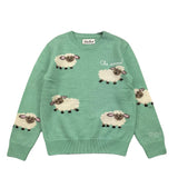 SAINT BARTH maglia girocollo tinta unita con stampa Verde per Bambina SHEEP VERDE SAINT BARTH 