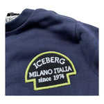 ICEBERG felpa girocollo tinta unita con stampa Blu per Neonato MFICE5321B BLU ICEBERG 