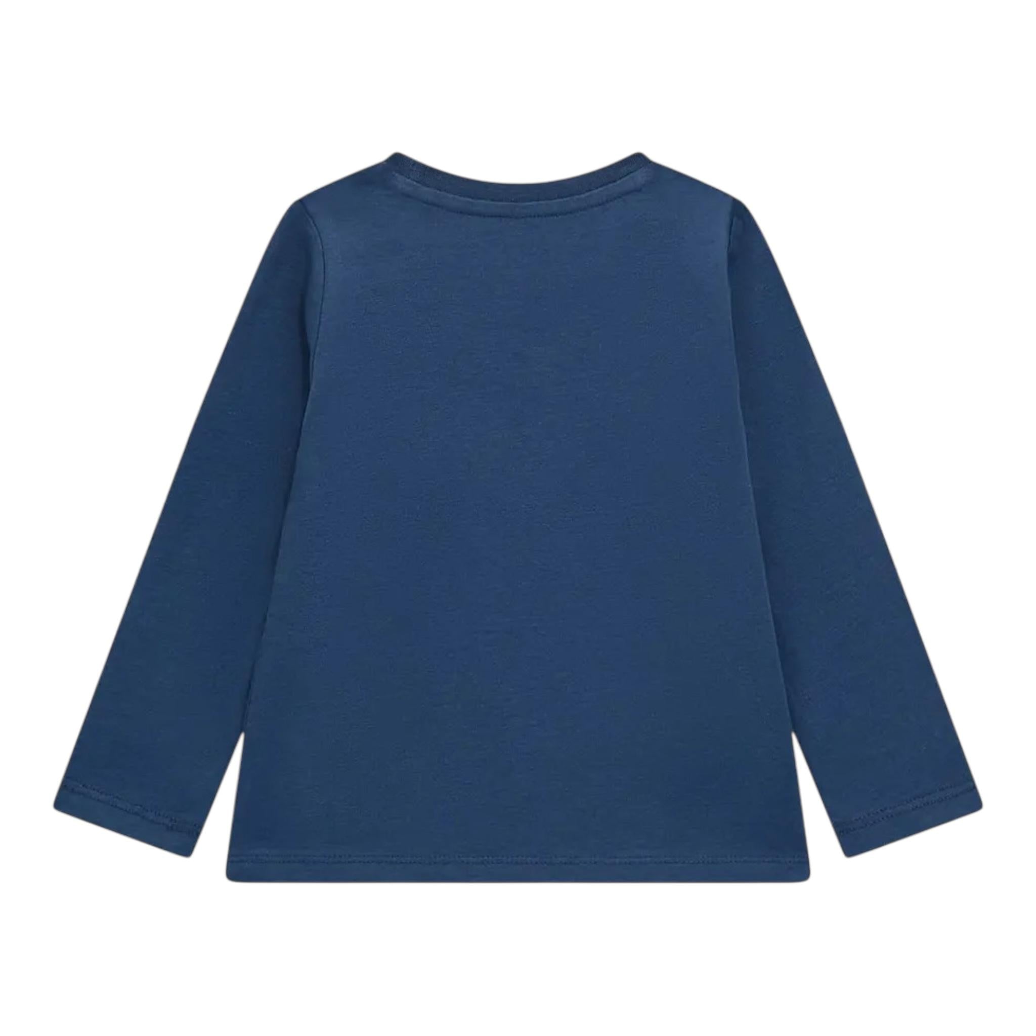 GUESS shirt girocollo tinta unita con stampa Blu per Bambino N4BI20I3Z14 BLU GUESS 