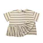 Dixie T-Shirt Tinta Unita con Fantasia A Righe per Bambina MB46031G74 PANNA DIXIE 