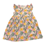 Name.It Einfarbiges ärmelloses Kleid mit Blumendruck in Rosa für Mädchen